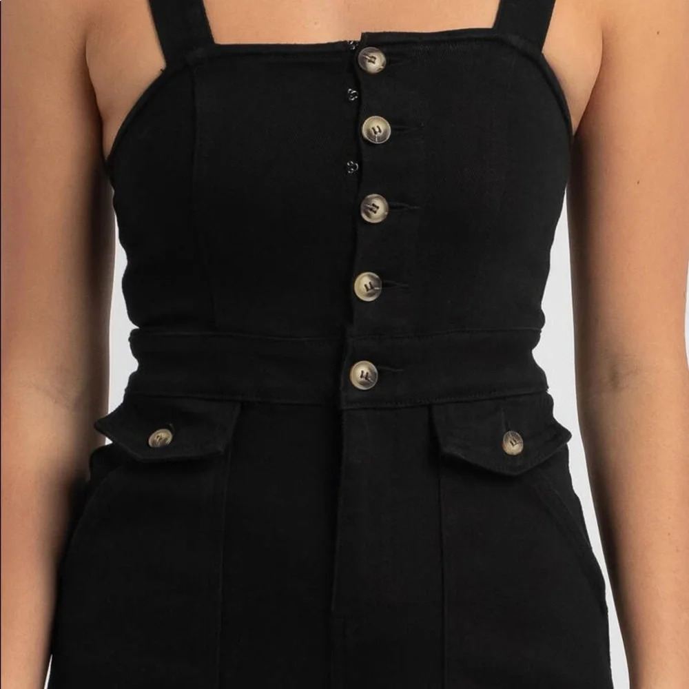 AVA & EVER Black Denim Jumpsuit Sz 6 BNWT - Picture 4 of 10
